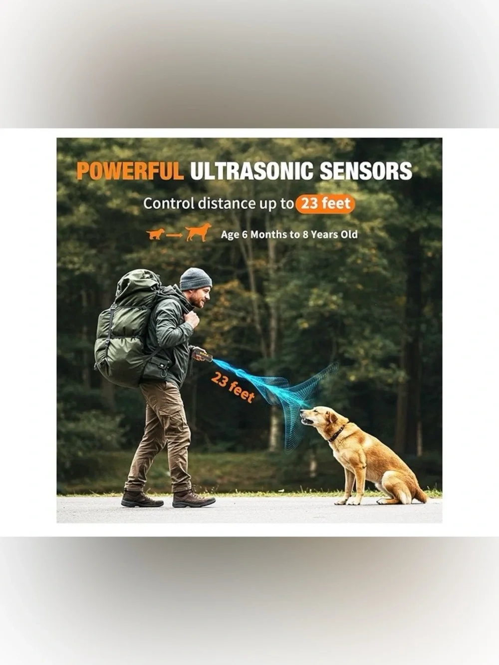 Dog Bark Deterrent Device | Rechargeable Ultrasonic Anti-Barking Trainer, SEALED